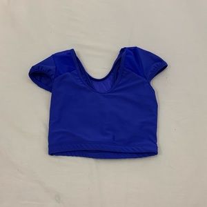 five dancewear blue cap sleeve top